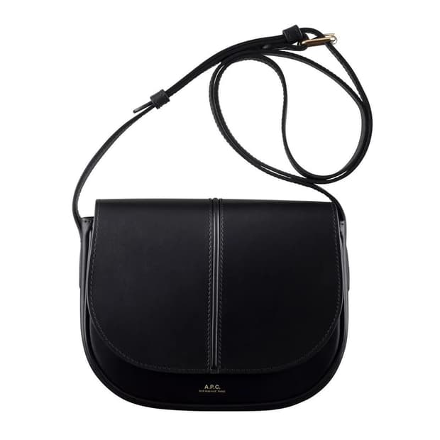 A.P.C Black Half Moon Calf Leather bag
