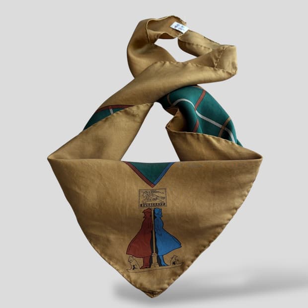 (OS)빈티지 버버리 실크 스카프