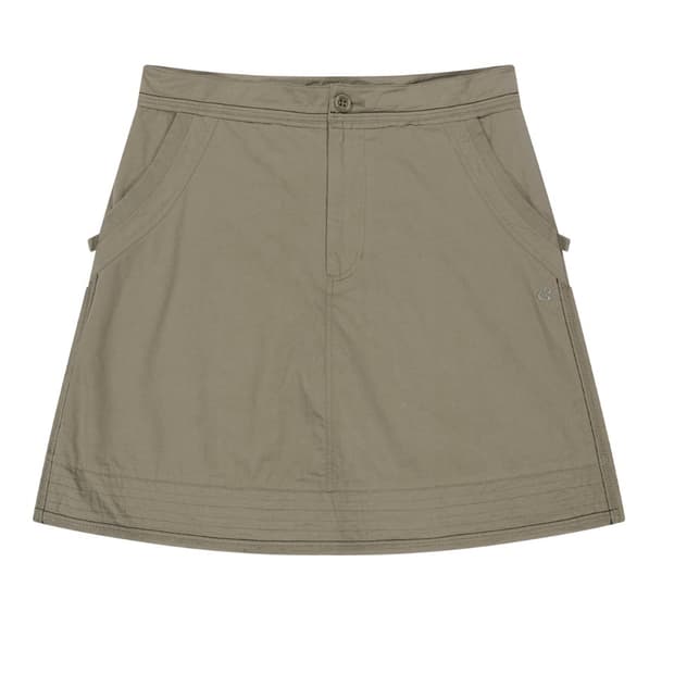 RAW EDGE COTTON SKIRT ASH BROWN