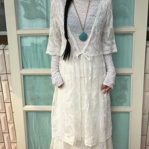 Lace long cardigan
