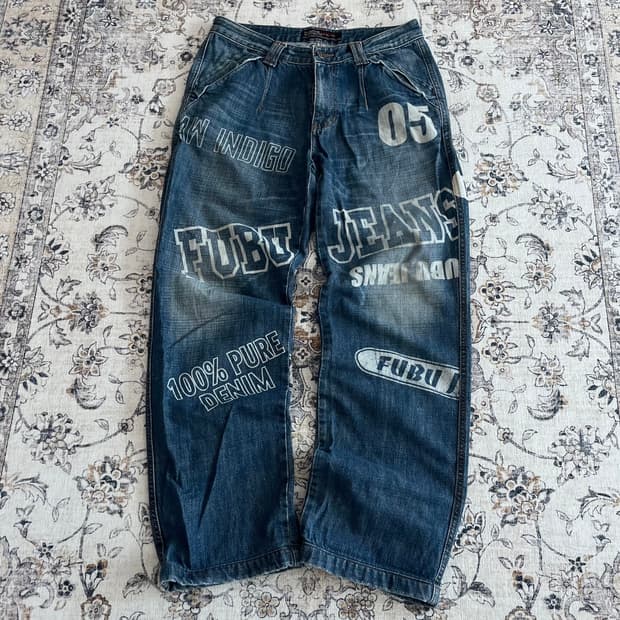 FUBU 후부 프린팅 힙합 데님팬츠