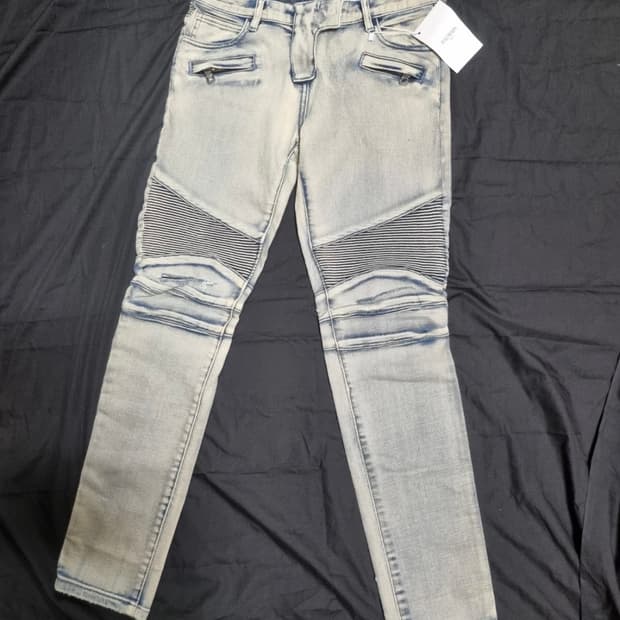 발망 라이트 블루 페이드 워싱 데님