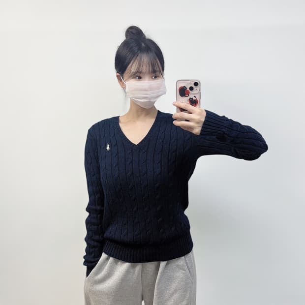 폴로 랄프로렌 케이블 니트 네이비