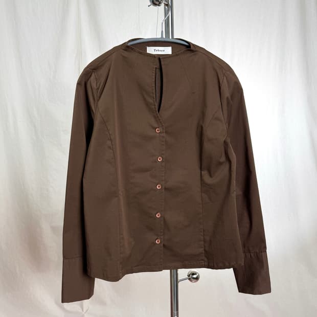 Takyua 차이나 카라 블라우스