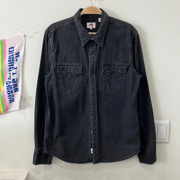 78 리바이스 웨스턴 데님 셔츠 흑청블랙