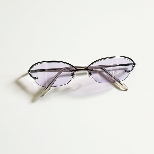 90s UNOSOLEIL 무테 스퀘어 퍼플 틴트 빈티지 선글라스