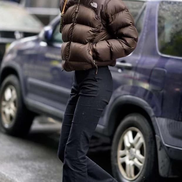 노스페이스 화이트라벨 패딩 코코아브라운 L(95)