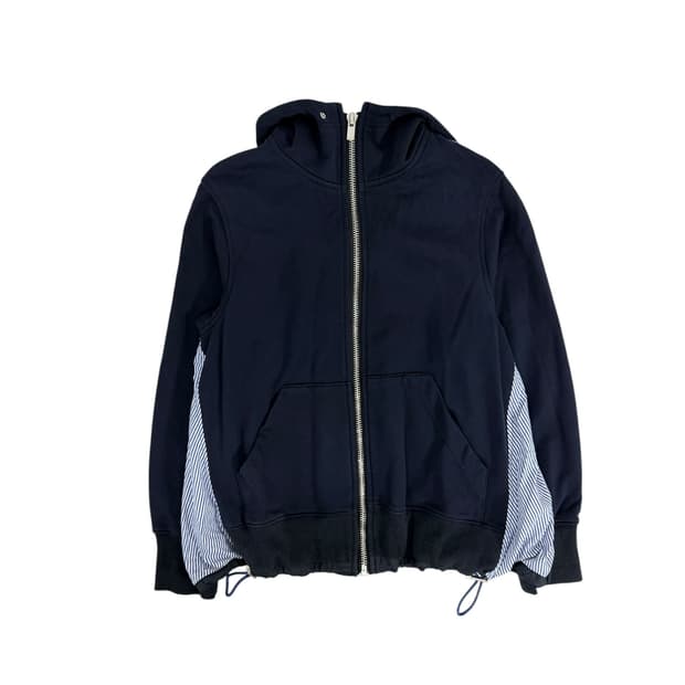 사카이 스트라이프 레이어드 후드집업 