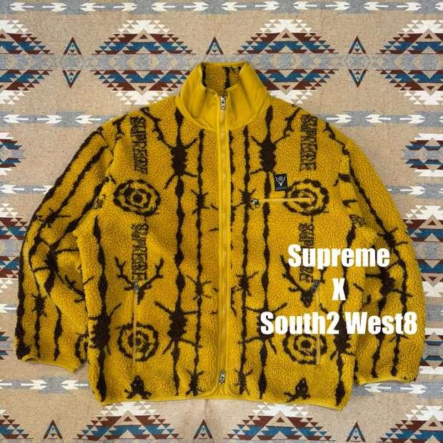 [L] 슈프림 x 남이서팔 플리스 자켓 머스타드