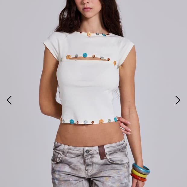 Jaded London Solira Button Cut Out Top
