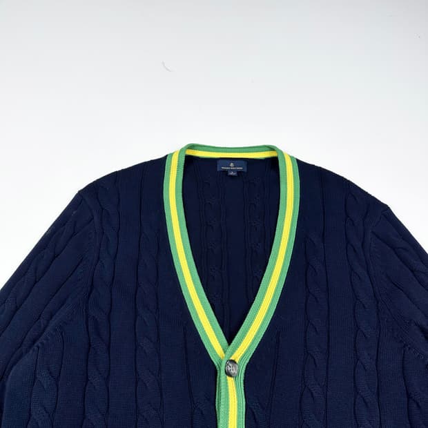 브룩스브라더스 네이비 꽈배기 니트 가디건 (L)