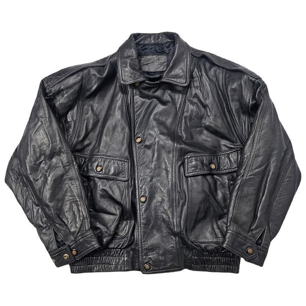 NIF NIF 빈티지 양가죽 봄버 자켓 XL