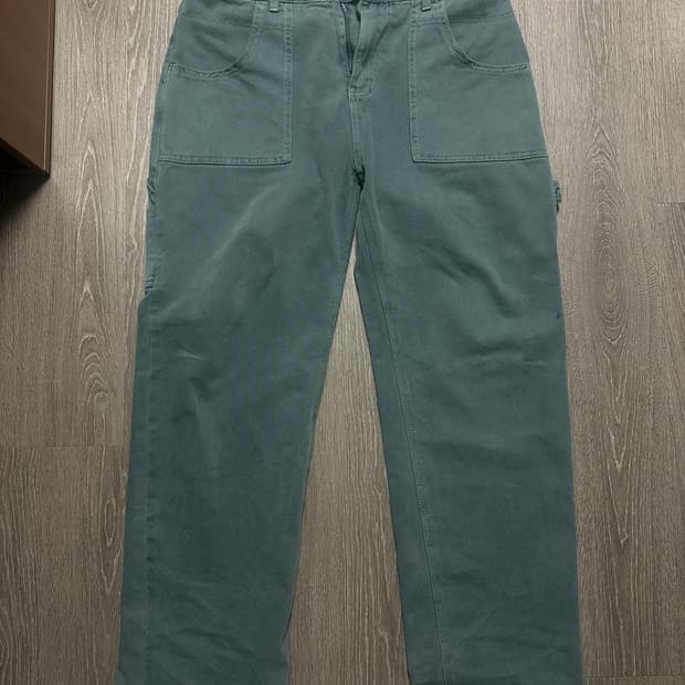 플라스틱프로덕트 MPa 페인터 데님 팬츠 에메랄드