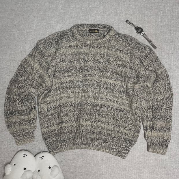 일본 빈티지 연그레이 니트