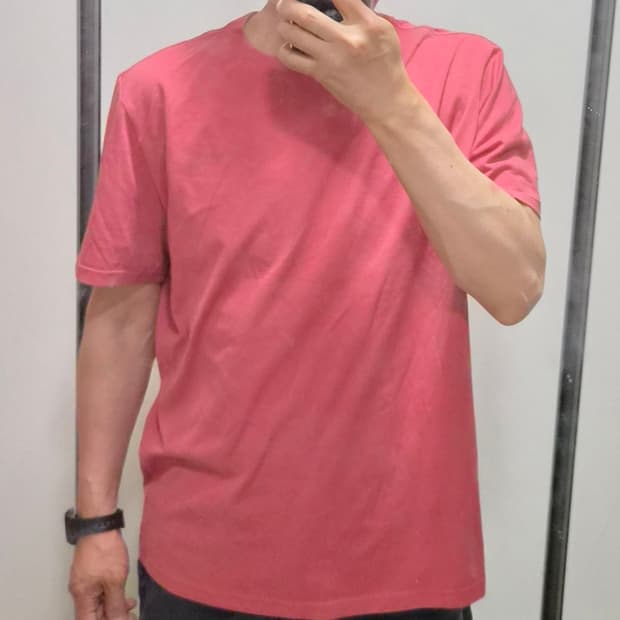 토마스힐 코랄핑크 컬러 반팔티
