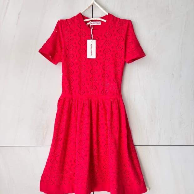 텍있는 새상품 See By Chloé 레드 레이스 원피스40(55사이즈4