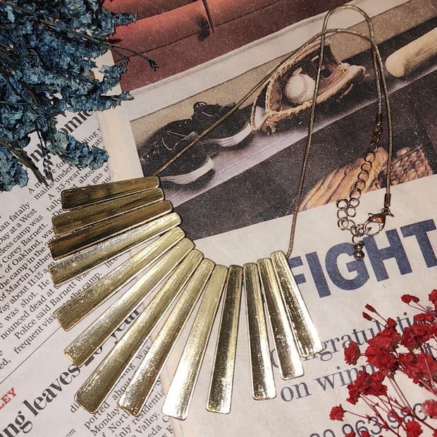 90s 프랑스 빈티지 목걸이 썬버스트 스테이트먼트 목걸이 이집트 목걸이