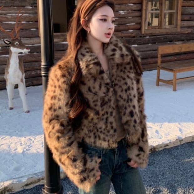 레오파드 퍼자켓