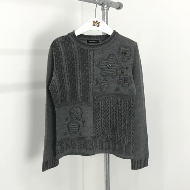 ROMA REED Button Patchwork Sweater