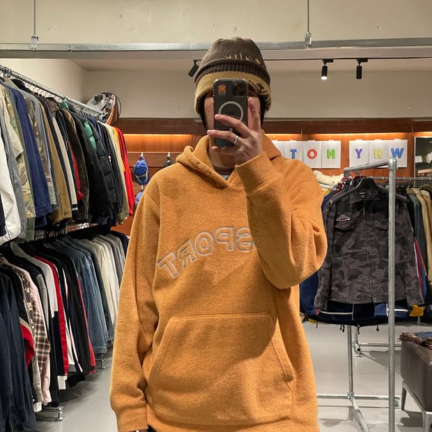 빈티지 플리스 후드티셔츠