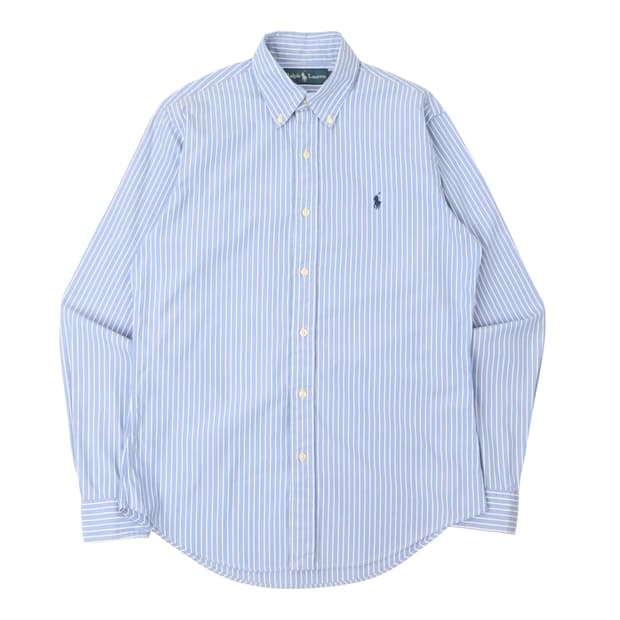 폴로 랄프로렌 라이트 블루 스트라이프 코튼 셔츠