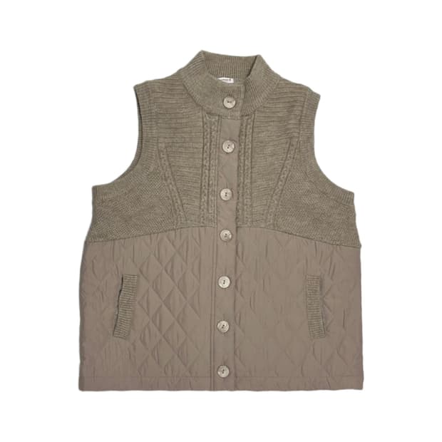 Memoreed 니트 누빔 조끼 집업 자켓