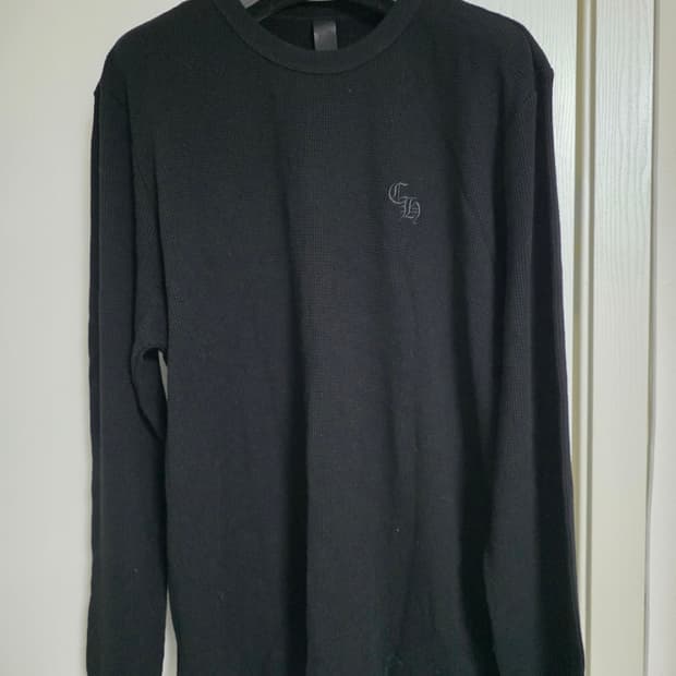 크롬하츠 CH자수 울100  와플 롱슬리브 블랙 2xl 새상품