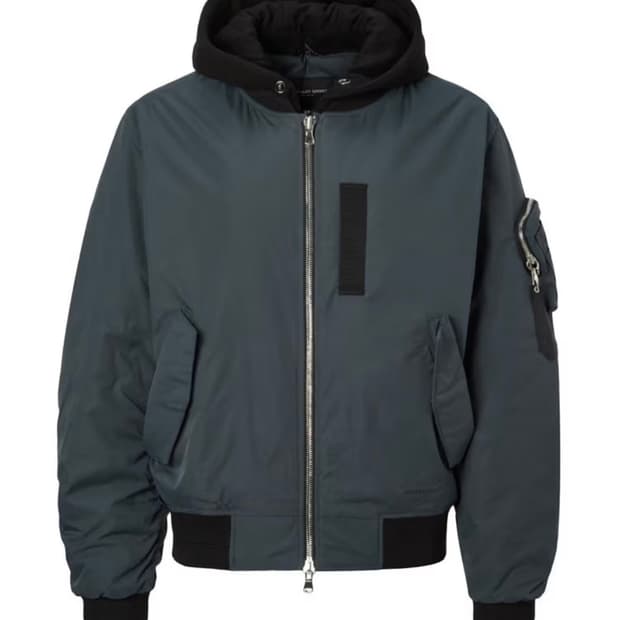 차콜 MA-1 후드 탈착 유니 항공점퍼