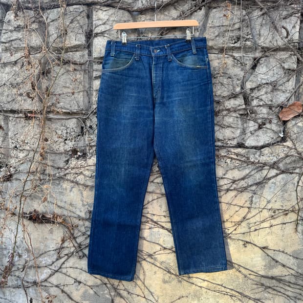 80s 리바이스 빈티지 519 테이퍼드 스트레이트 워싱 데님 팬츠