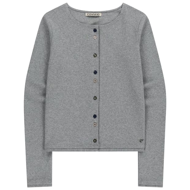 RAW EDGE CARDIGAN MELANGE GREY