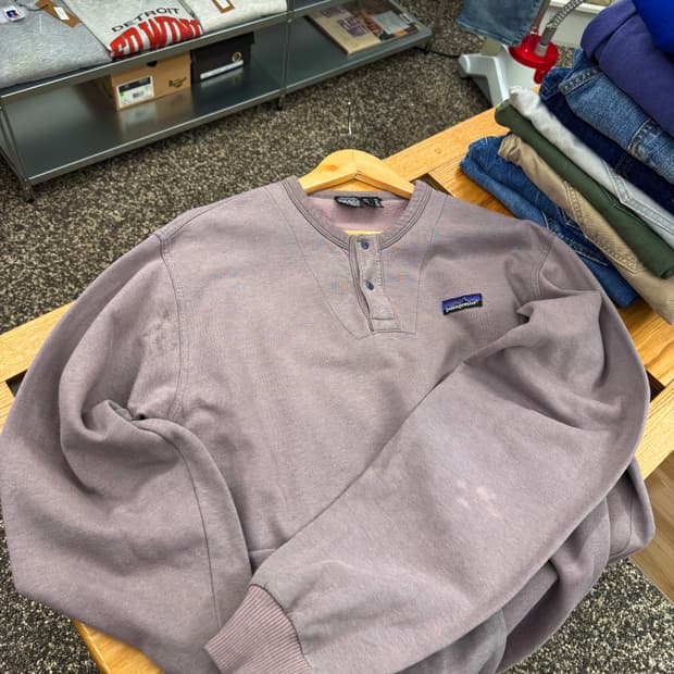 80s 파타고니아 빈티지 헨리넥 스웻셔츠 맨투맨 (2XL)
