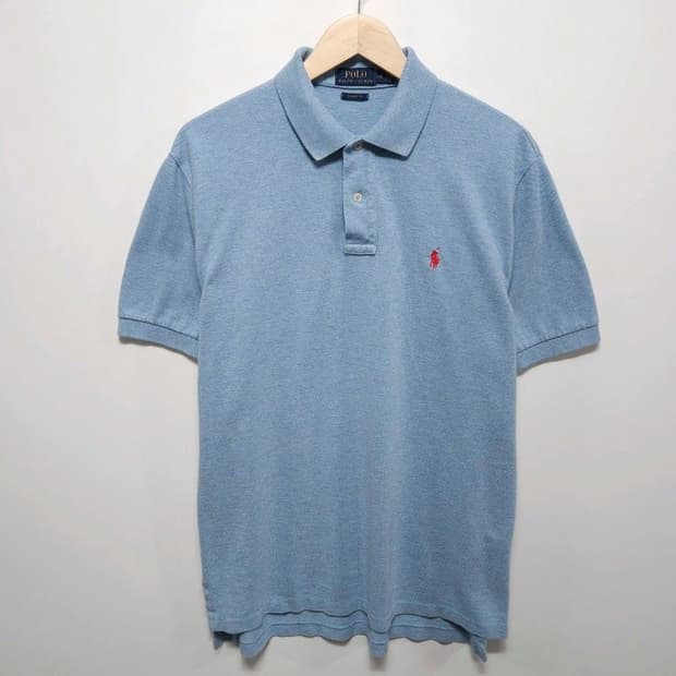 105 POLO 폴로 랄프로렌 반팔 카라티셔츠 스카이블루 클래식핏