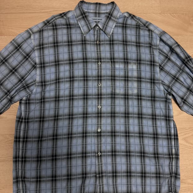 브랜디드 올데이 체크셔츠 (dyed blue)