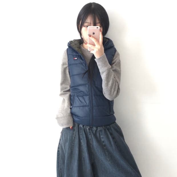 타미힐피거 리버시블 패딩베스트