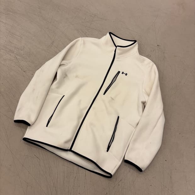언더아머 화이트 플리스 집업