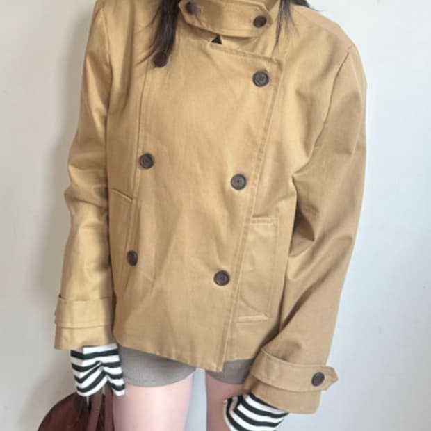 (새 상품) 베이지 더블 트렌치 자켓