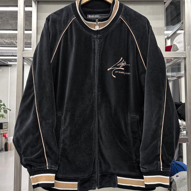 칼 카니 00s 코듀로이 트랙탑 집업 블랙
