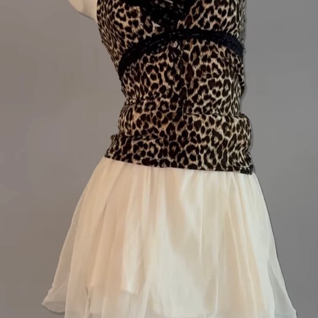 Ketohouse y2k 갸루 호피 슬리브리스