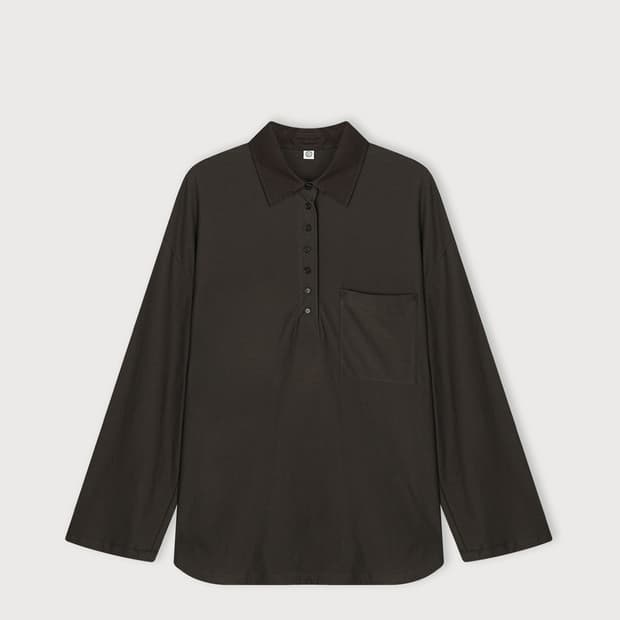 에토스 BUTTON PIQUE TOP