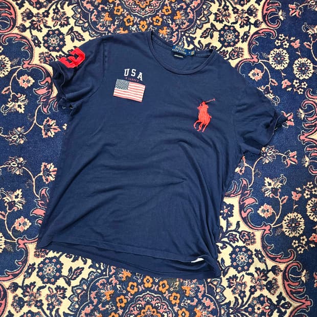 폴로랄프로렌 USA성조기 슬림 반팔티셔츠 M