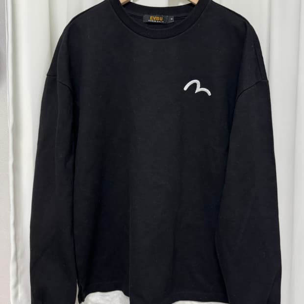 EVISU 에비수 배색 레이어드 맨투맨