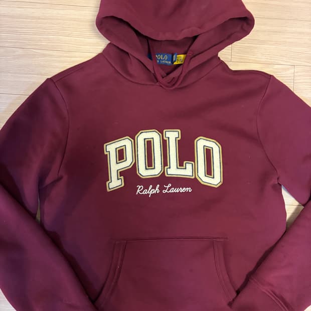 폴로 버건디 후드티