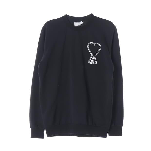 아미 빅 하트 로고 자수 맨투맨 블랙 M M