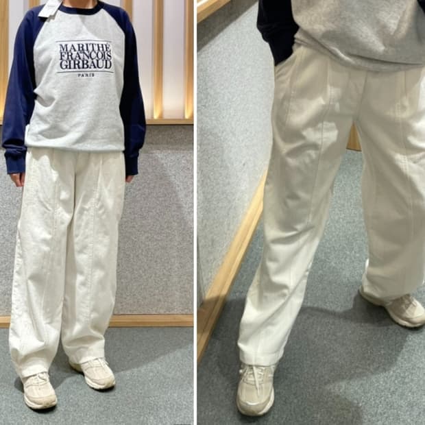 마리떼 프랑소와 저버 와이드 핀턱 데님팬츠