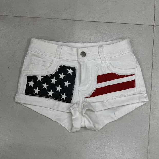 U.S.A star flag white pants