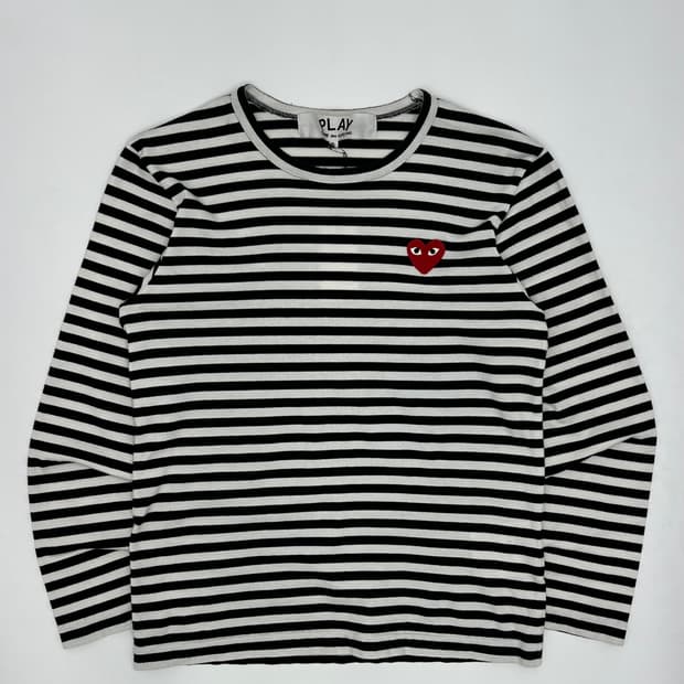 꼼데가르송 스트라이프 긴팔 티셔츠