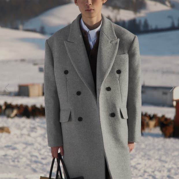 STU Dart Pocket Double Coat Grey 더블코트