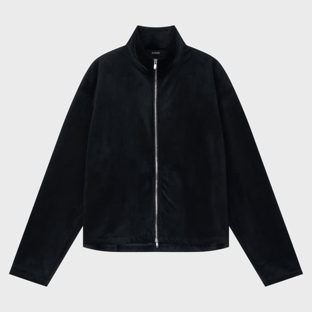 준느 J44 미니멀 풀 집업 자켓 벨벳 블랙