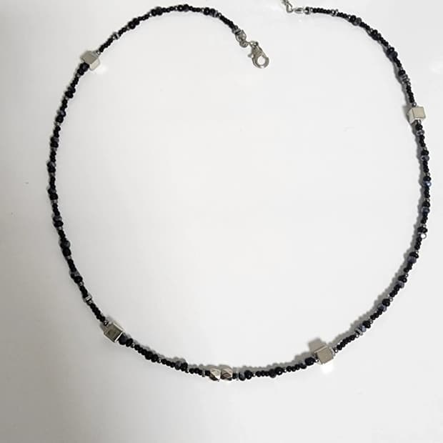 남자 블랙 실버 큐브 목걸이🖤