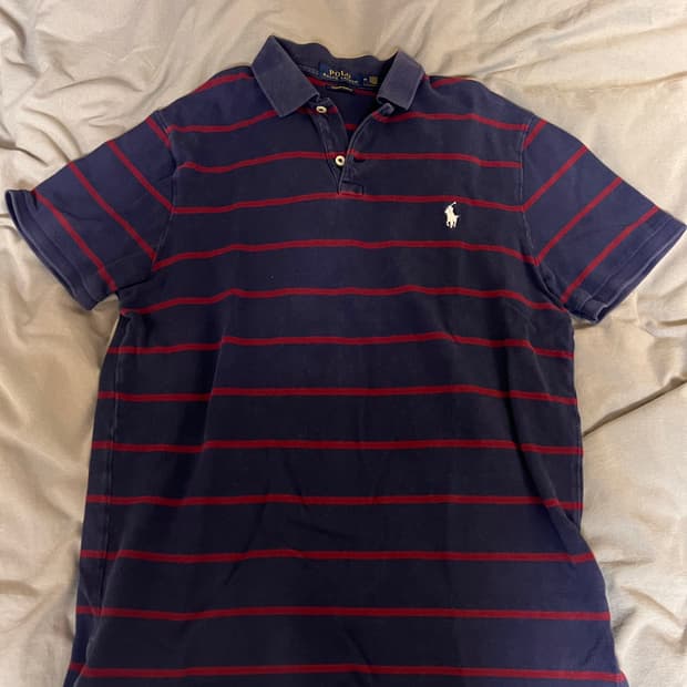 폴로 랄프로렌 줄무늬 반팔 카라티 M